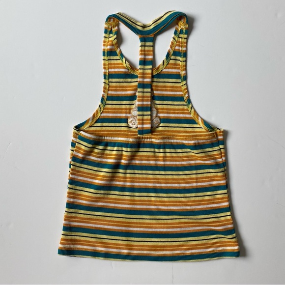 Care Bears Size Small 6 7 Funshine Bear Orange Green Tank Top Stripes Girls EUC - Picture 11 of 16